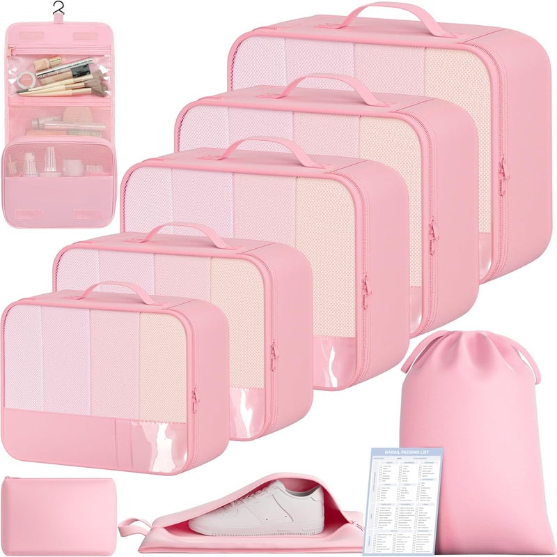 BAGAIL 9 Set Packing Cubes with Packing List Luggage Packing Organizers for Travel Accessories - Image 1